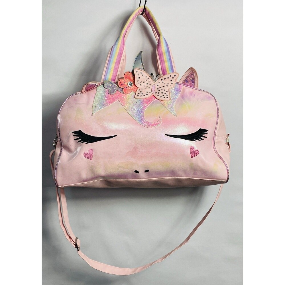 OMG Accessories Pink Miss Gwen Flower Crown Unicorn Duffle Bag 17x11x8